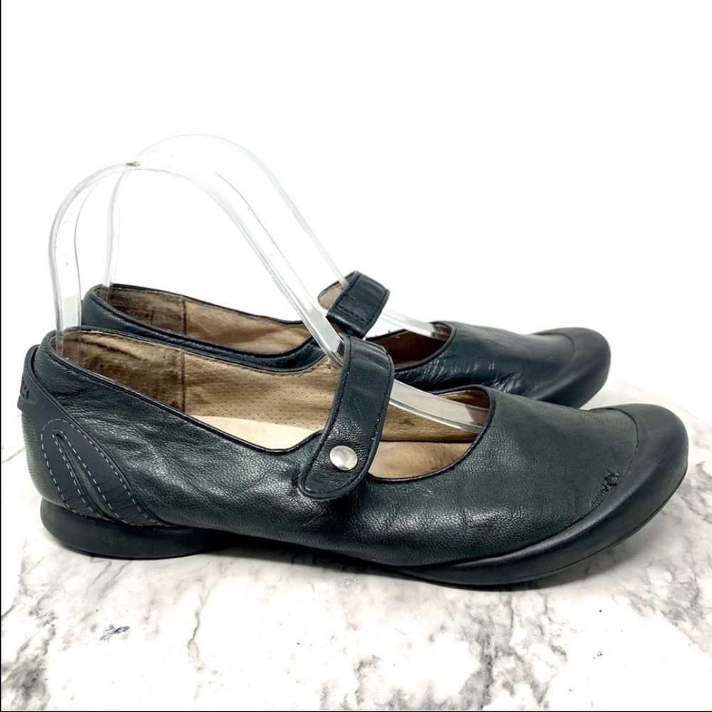 Palladium Black Leather Mary Janes 7/38 Sporty Balletcore Y2K Retro Preppy - Picture 15 of 15